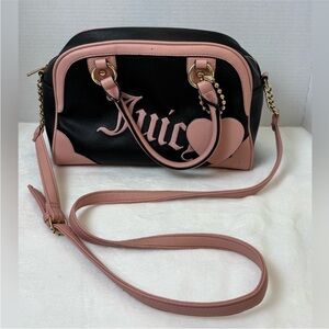 Juicy Couture Black & Pink HandBag Crossbody Everyday Women’s Chic Casual Purse